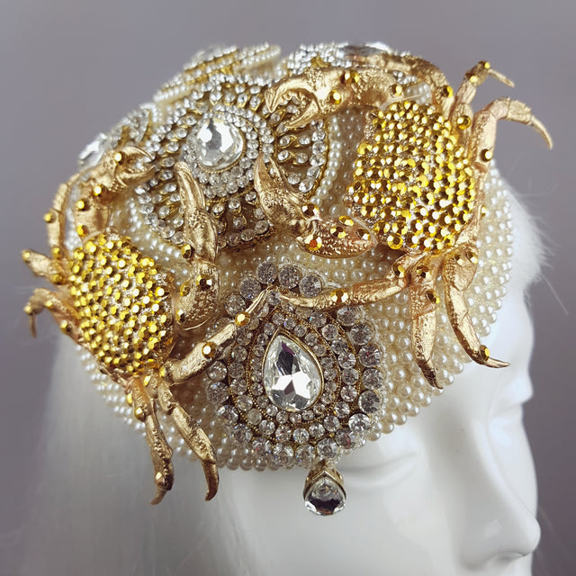 Gold & Pearl Crab Hat 'Crabe D'or'
