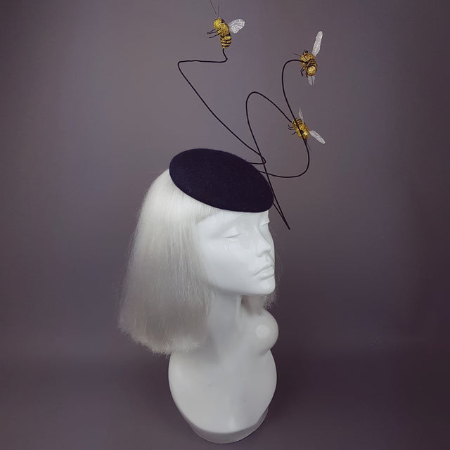 "Like Bees to..." Glitter Bumble Bee Fascinator Hat