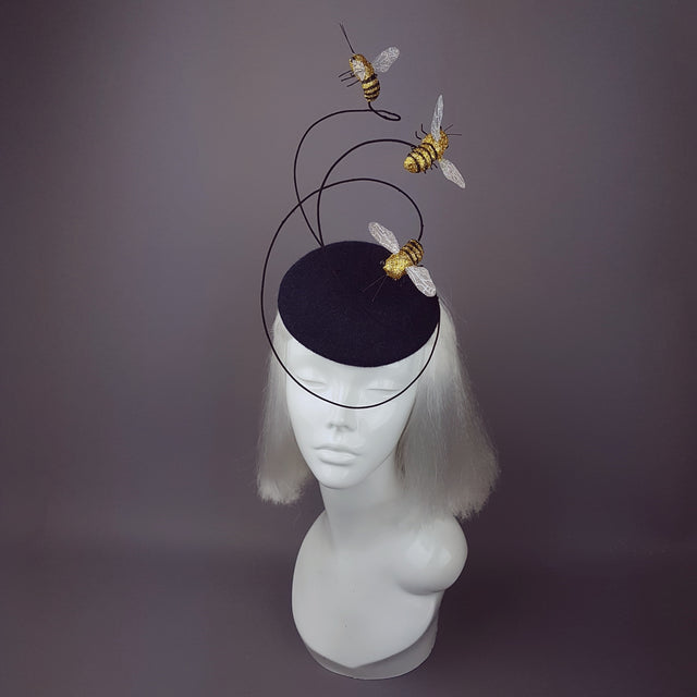 "Like Bees to..." Glitter Bumble Bee Fascinator Hat