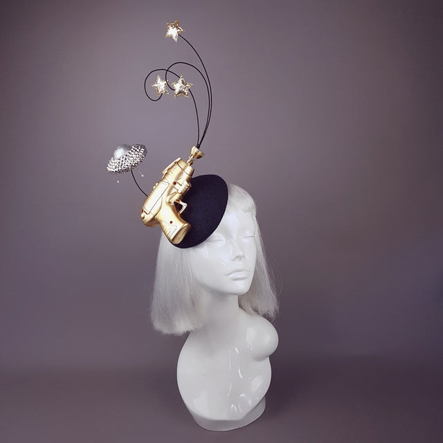"Zapp" Alien Retro Ray Gun UFO Space Barbarella Fascinator Hat
