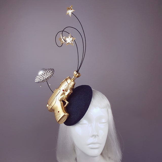 "Zapp" Alien Retro Ray Gun UFO Space Barbarella Fascinator Hat