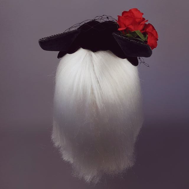 "Chatte" Cat Ear Black Velvet Vintage Fascinator