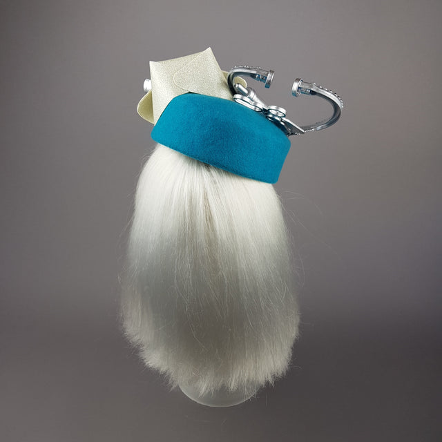 Pearls & Swine: Bespoke Commission Medical Nurse Doctor Fascinator Hat "Médico"