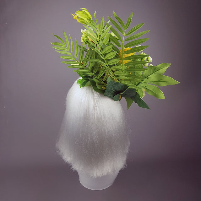 "Sunni" Yellow Tropical Hibiscus Flowers Fascinator Hat