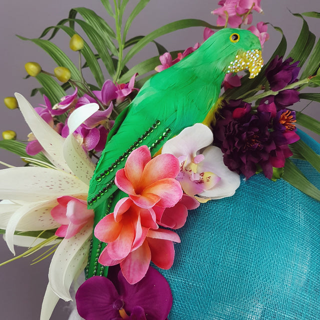 "Paradiso" Parrot Colourful Tropical Flower Hat