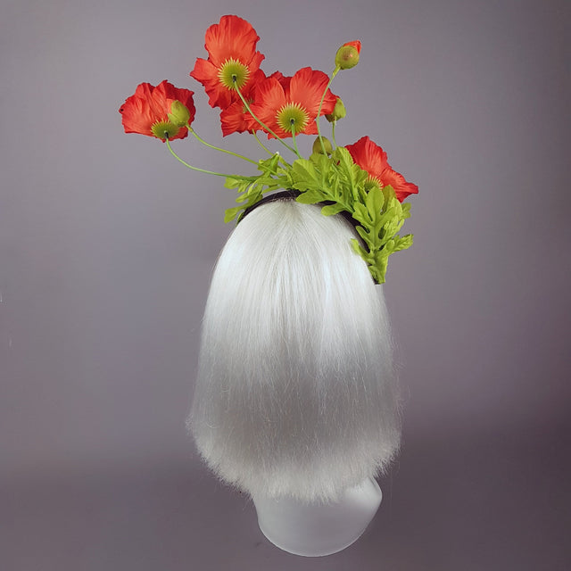 "Opium" Red Poppy Flower Headpiece