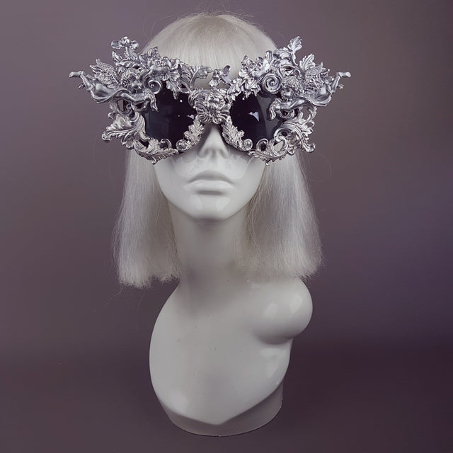 "Metal Guru" Silver Filigree Cherub Sunglasses