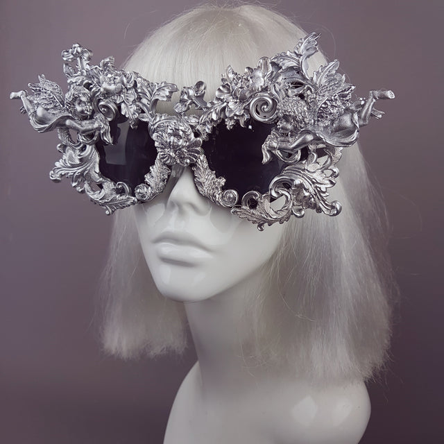 "Metal Guru" Silver Filigree Cherub Sunglasses