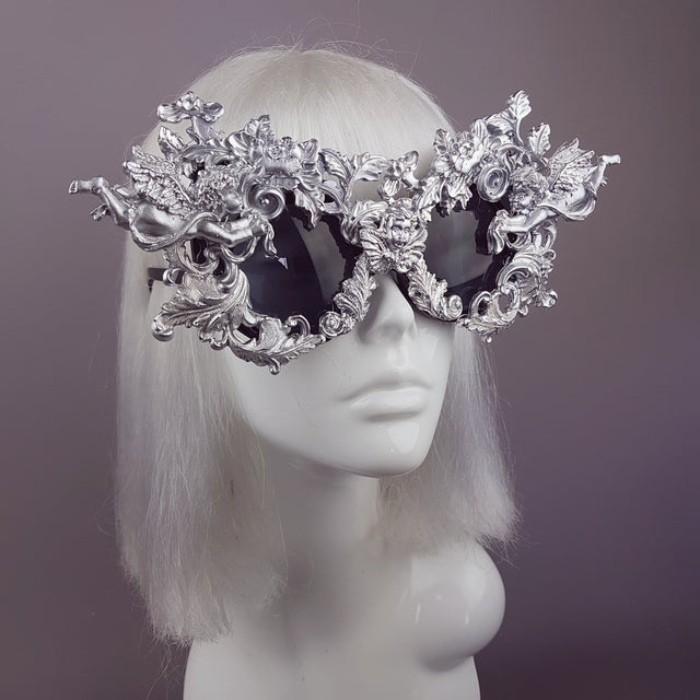 "Metal Guru" Silver Filigree Cherub Sunglasses