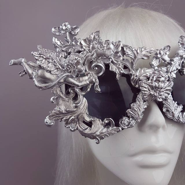 "Metal Guru" Silver Filigree Cherub Sunglasses