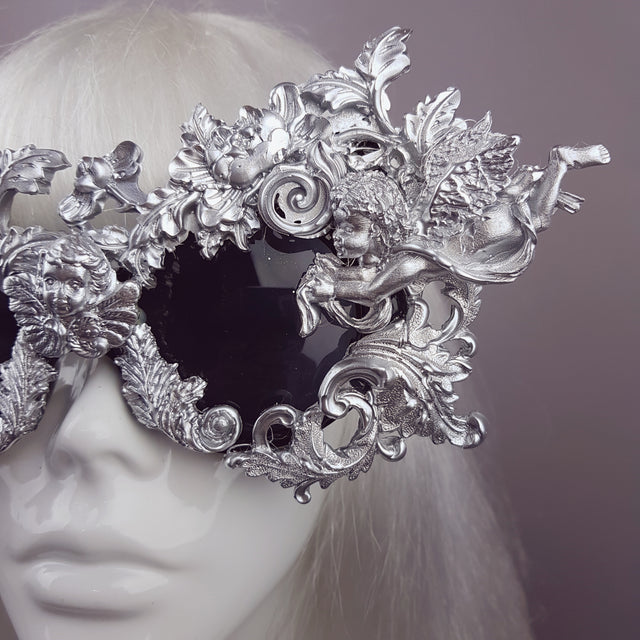 "Metal Guru" Silver Filigree Cherub Sunglasses