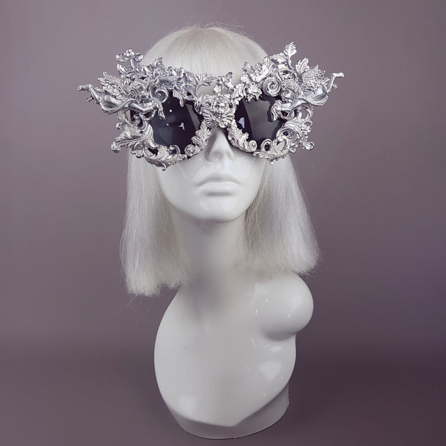 "Metal Guru" Silver Filigree Cherub Sunglasses
