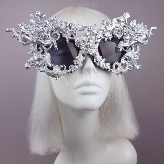 "Metal Guru" Silver Filigree Cherub Sunglasses