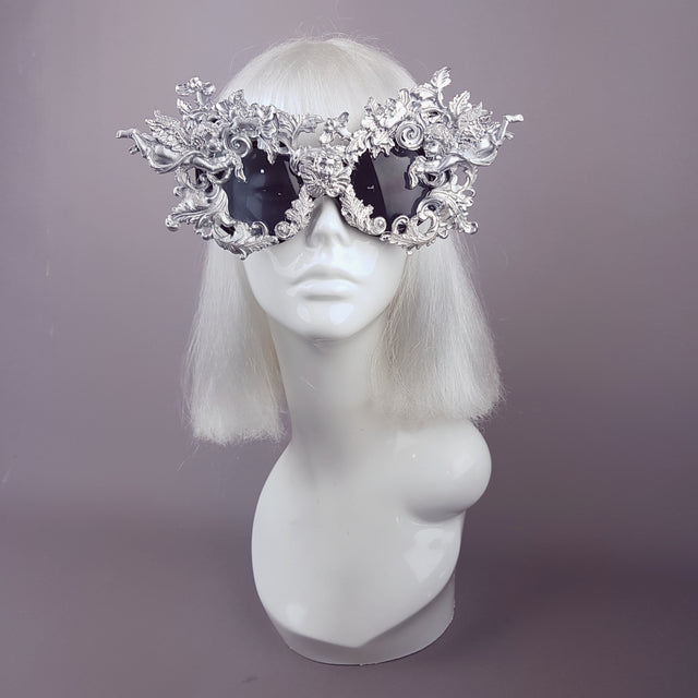 "Metal Guru" Silver Filigree Cherub Sunglasses