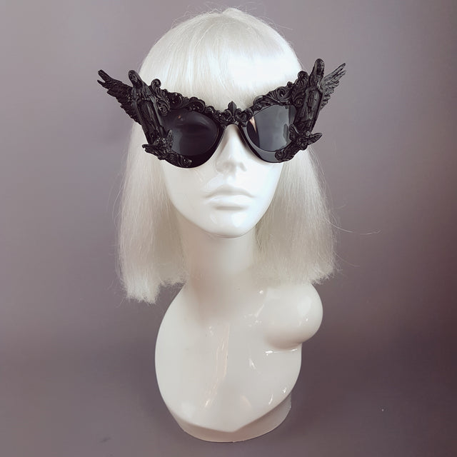"Tahira" Black Virgin Mary Filigree Sunglasses