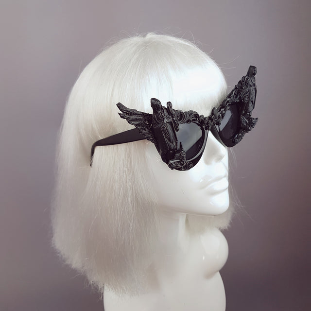 "Tahira" Black Virgin Mary Filigree Sunglasses