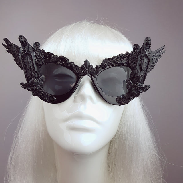 "Tahira" Black Virgin Mary Filigree Sunglasses