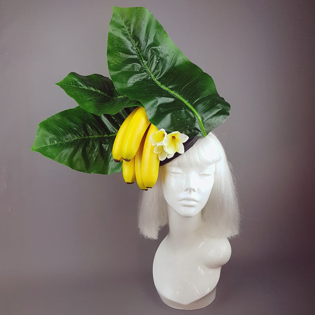 "Plátano" Tropical Banana and Banana Leaf Fascinator Hat