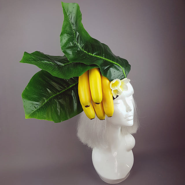"Plátano" Tropical Banana and Banana Leaf Fascinator Hat