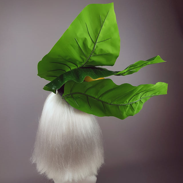 "Plátano" Tropical Banana and Banana Leaf Fascinator Hat