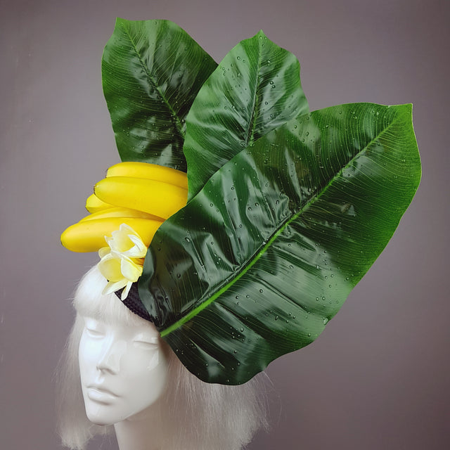 "Plátano" Tropical Banana and Banana Leaf Fascinator Hat