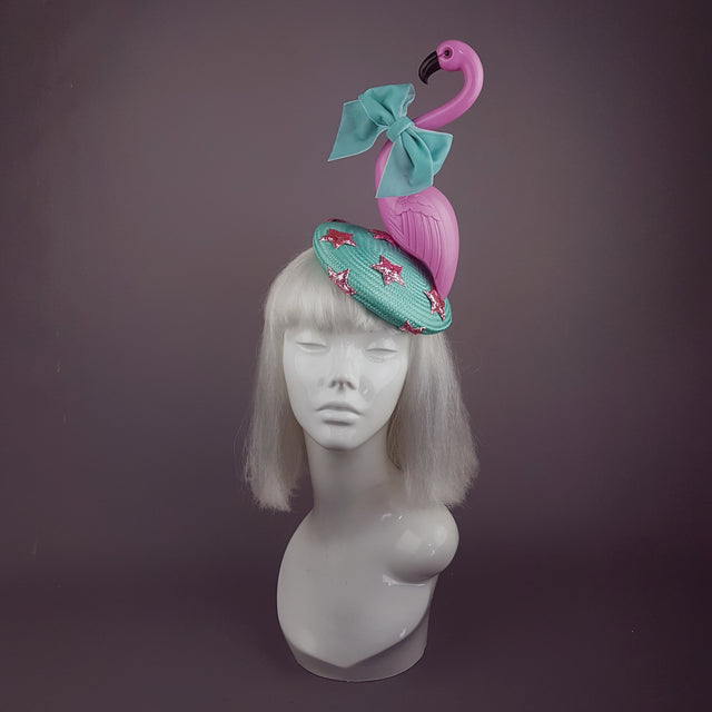 "Fifi la Floo" Pastel Pink & Blue Flamingo Fascinator Hat
