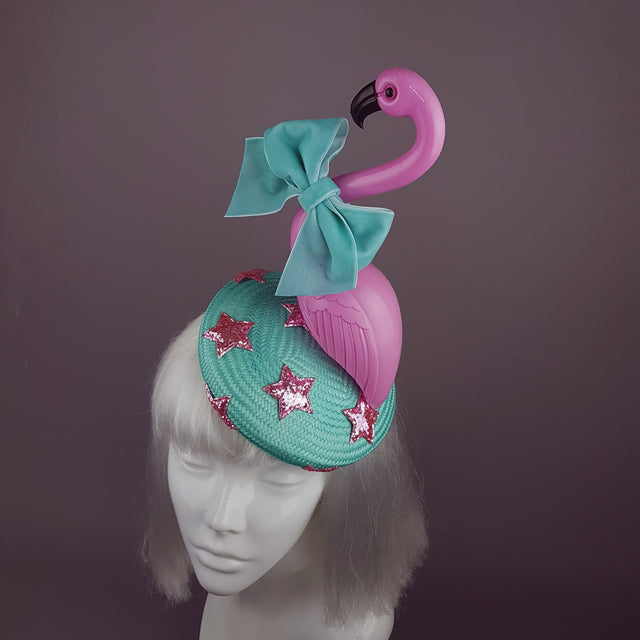 "Fifi la Floo" Pastel Pink & Blue Flamingo Fascinator Hat