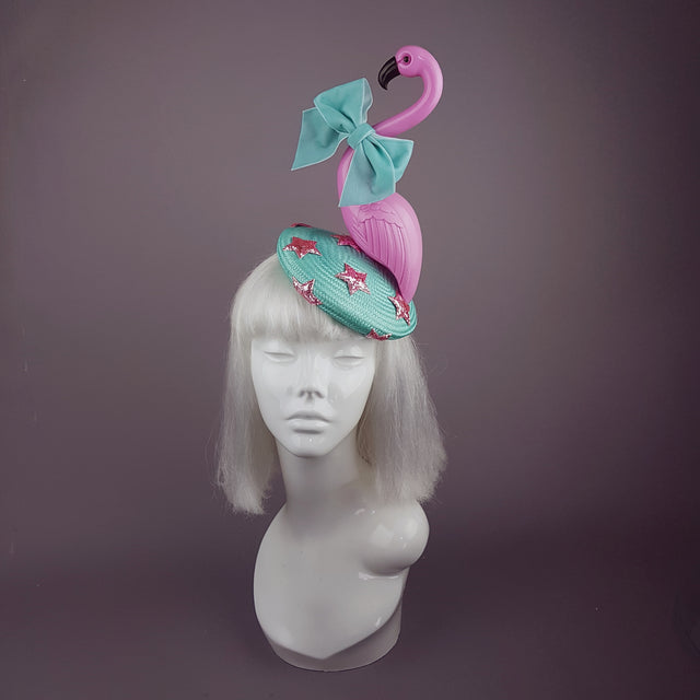 "Fifi la Floo" Pastel Pink & Blue Flamingo Fascinator Hat