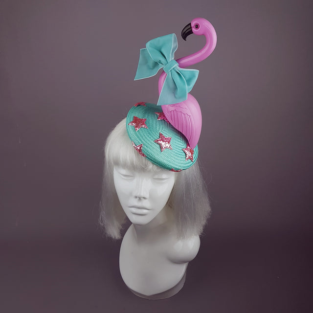 "Fifi la Floo" Pastel Pink & Blue Flamingo Fascinator Hat