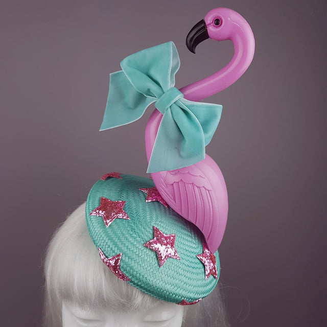 "Fifi la Floo" Pastel Pink & Blue Flamingo Fascinator Hat