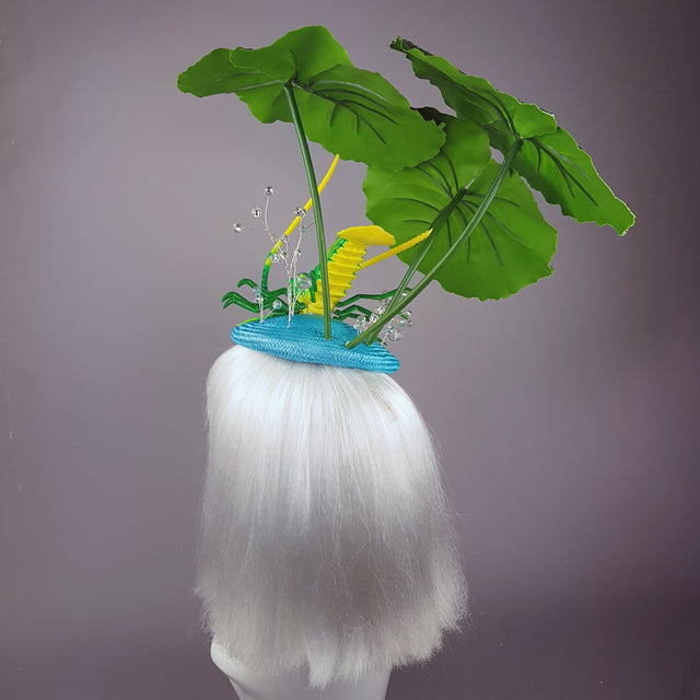 "Subacqueo" Lilypad, Bubbles & Lobster Fascinator Hat