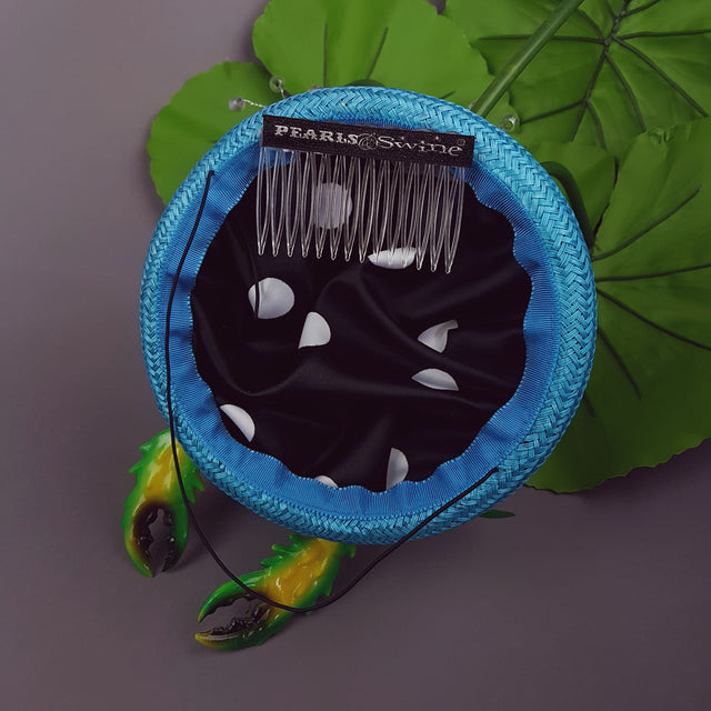 "Subacqueo" Lilypad, Bubbles & Lobster Fascinator Hat