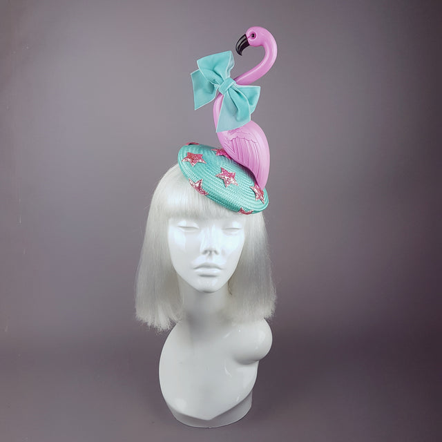 "Fifi la Floo" Pastel Pink & Blue Flamingo Fascinator Hat