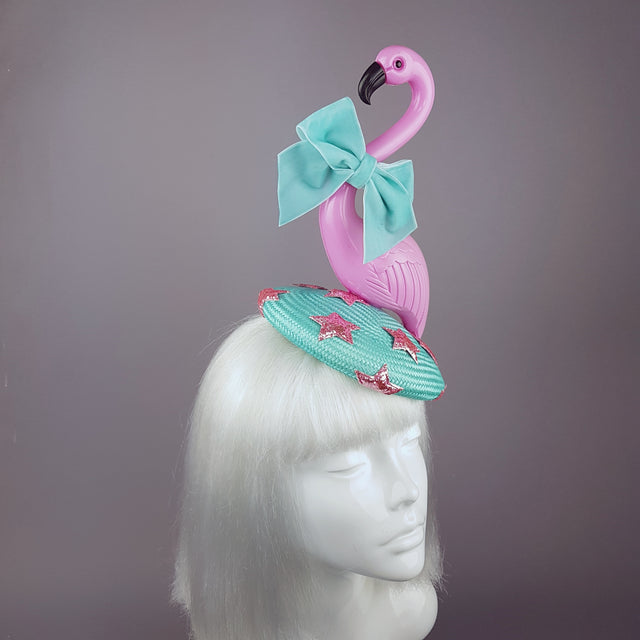 "Fifi la Floo" Pastel Pink & Blue Flamingo Fascinator Hat