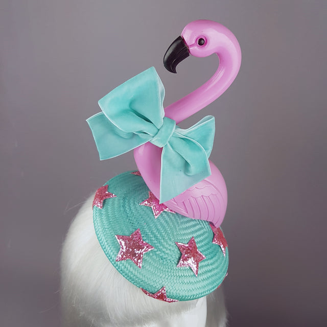 "Fifi la Floo" Pastel Pink & Blue Flamingo Fascinator Hat