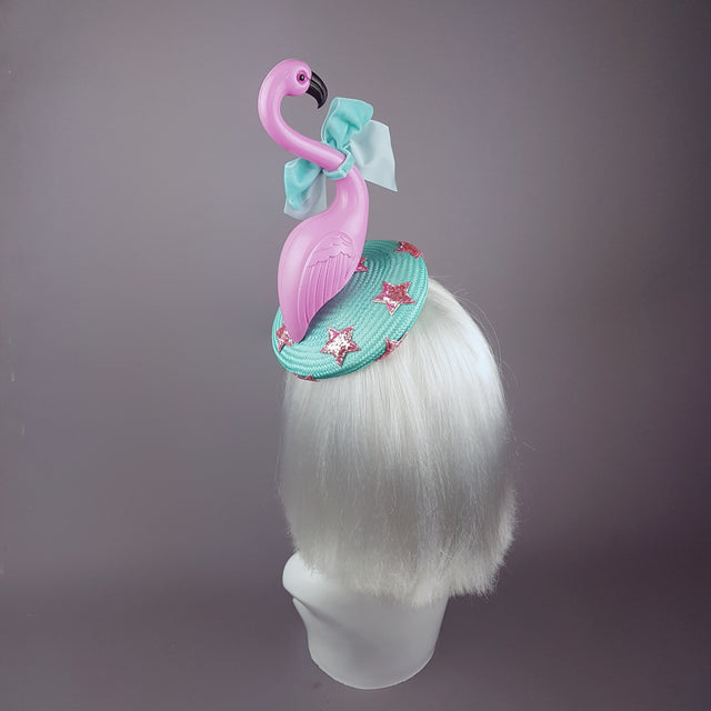 "Fifi la Floo" Pastel Pink & Blue Flamingo Fascinator Hat
