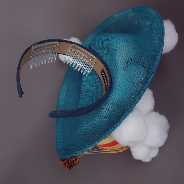 "Oh The Places You'll Go" Hot Air Balloon, Sun Clouds & Rainbow Fascinator Hat