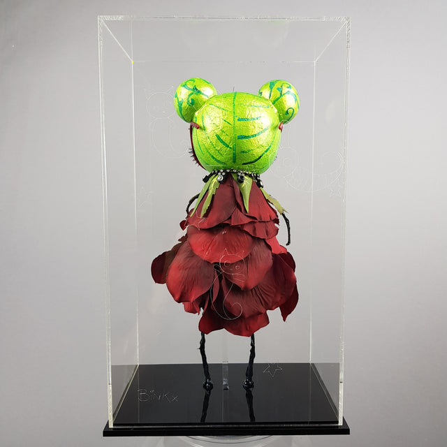 "Rosebud" Rose & Ladybird Doll LowBrow Art Sculpture in Perspex Box