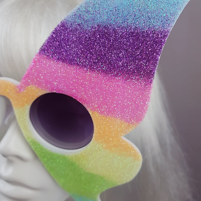 "Transformation" Rainbow Glitter Butterfly Sunglasses