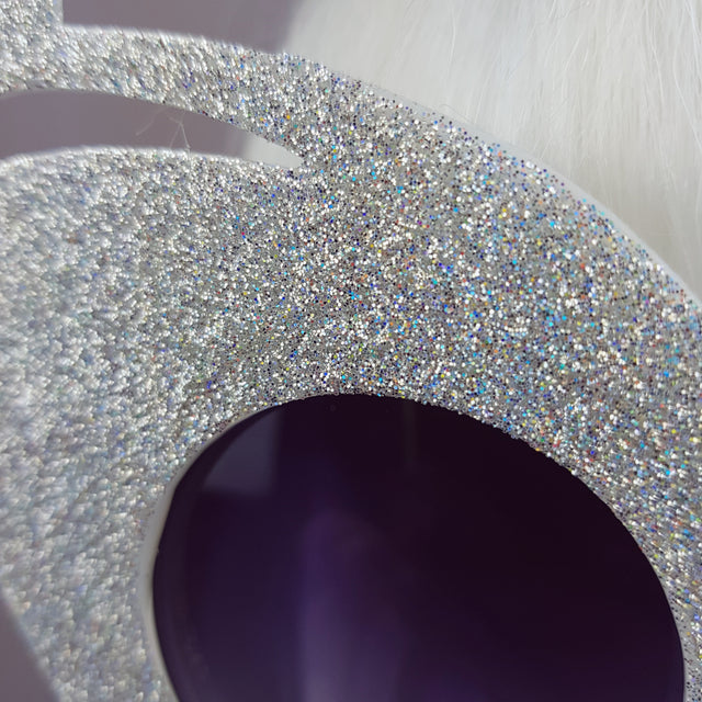 "Twinkle" Holographic Silver Glitter Stars Sunglasses