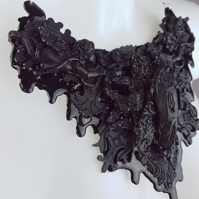"Incubus" Ornate Black Filigree Neckpiece