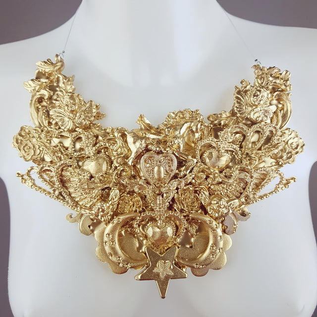 "Bael" Ornate Gold Filigree Neckpiece
