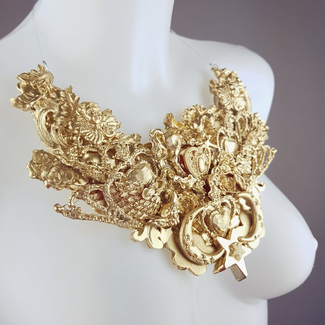 "Bael" Ornate Gold Filigree Neckpiece