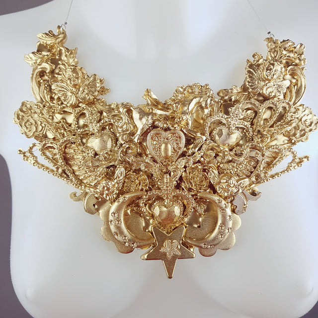 "Bael" Ornate Gold Filigree Neckpiece