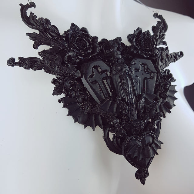 "Beleth" Ornate Black Filigree Neckpiece