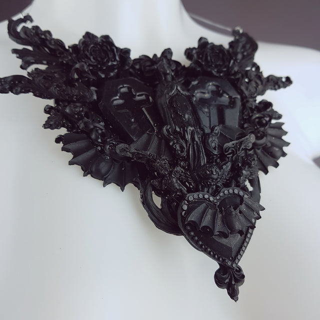 "Beleth" Ornate Black Filigree Neckpiece