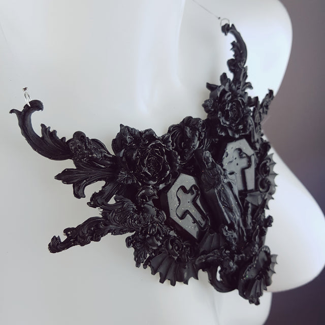 "Beleth" Ornate Black Filigree Neckpiece