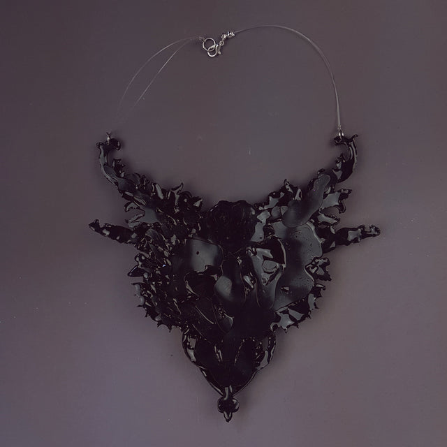 "Beleth" Ornate Black Filigree Neckpiece