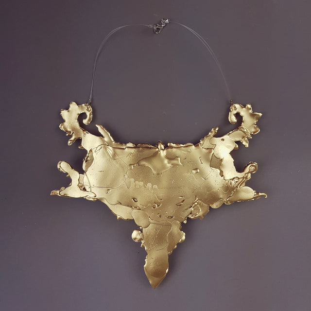 "2 Virgins" Gold Filigree Statement Neckpiece
