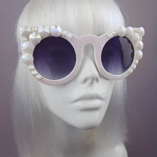 "Yuki-Onna" Iridescent Glitter Gem Sunglasses